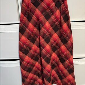 Vintage Plaid Red and Black Women's Skirt